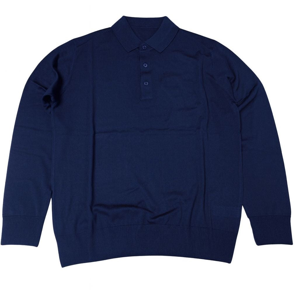POLO MANICA LUNGA 120s COL.BLU