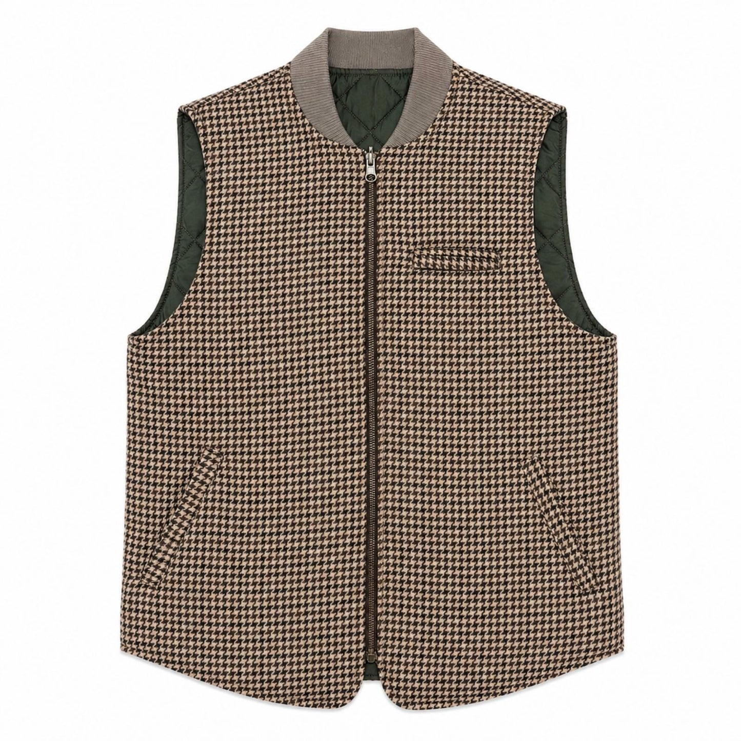 GILET REVERSIBILE WOOL COL.PIED DE POULE