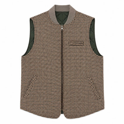 GILET REVERSIBILE WOOL COL.PIED DE POULE