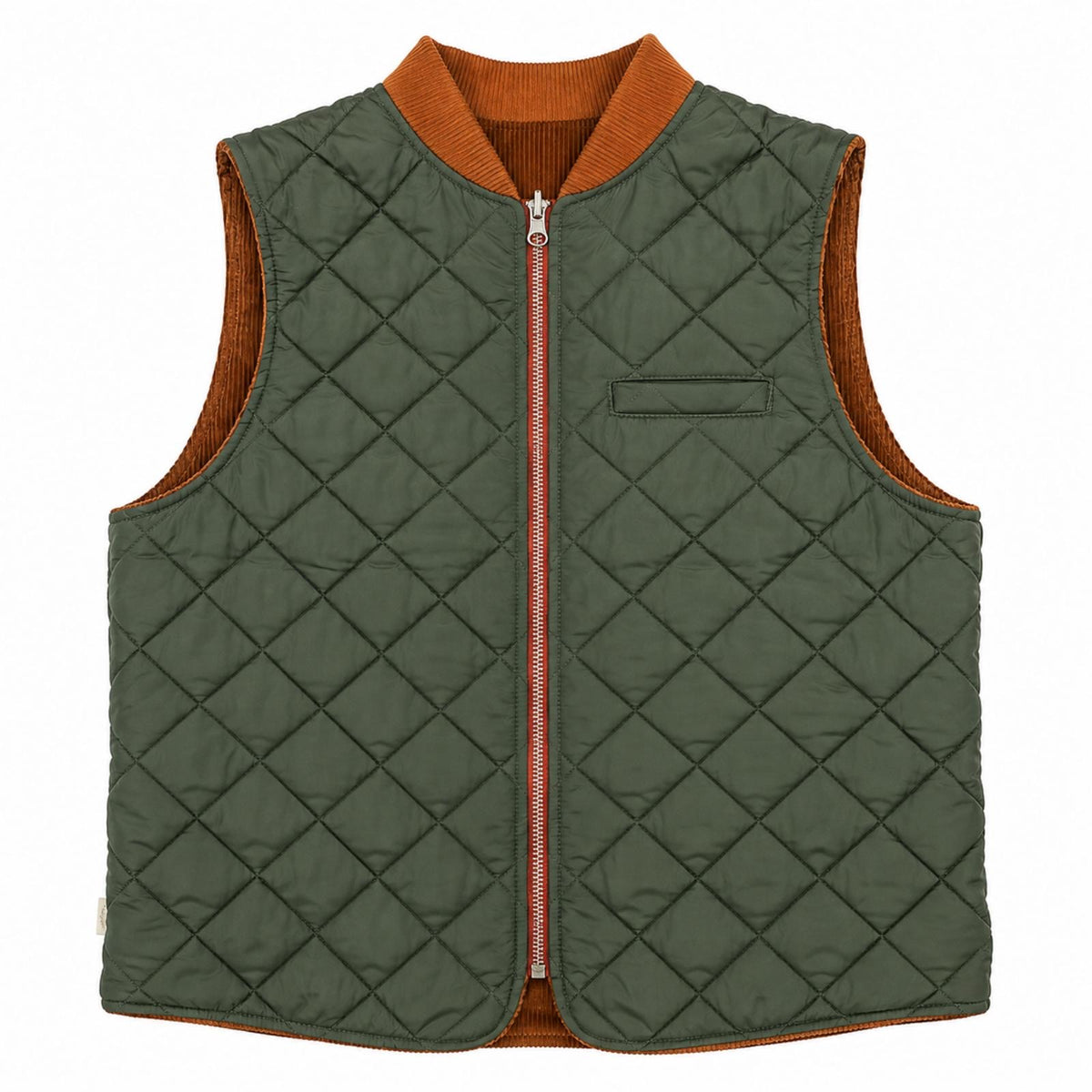 GILET REVERSIBILE VELVET COL.RUST/GREEN