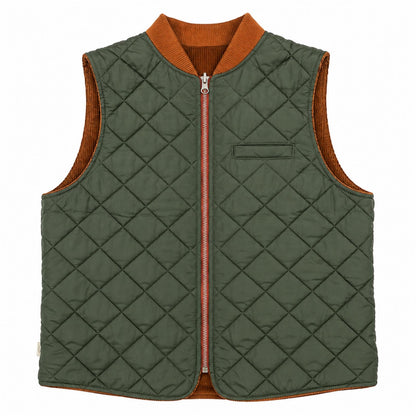GILET REVERSIBILE VELVET COL.RUST/GREEN