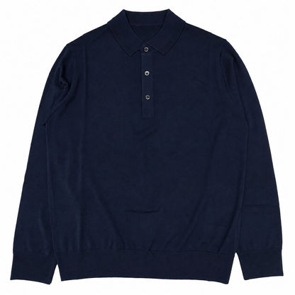 POLO MANICA LUNGA 120s COL.DARK BLU