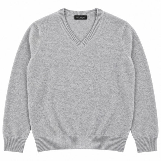 SCOLLO A V FINEZZA 7 100%CASHMERE COL.PERLA
