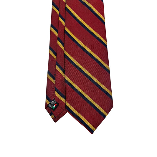 CRAVATTA REGIMENTAL IN SETA BORDEAUX