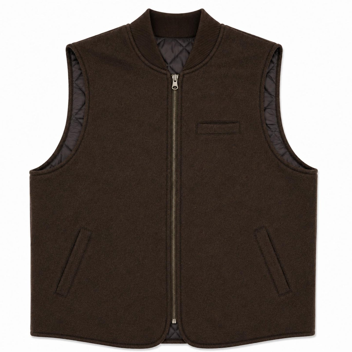GILET REVERSIBILE WOOL COL.BROWN/BROWN