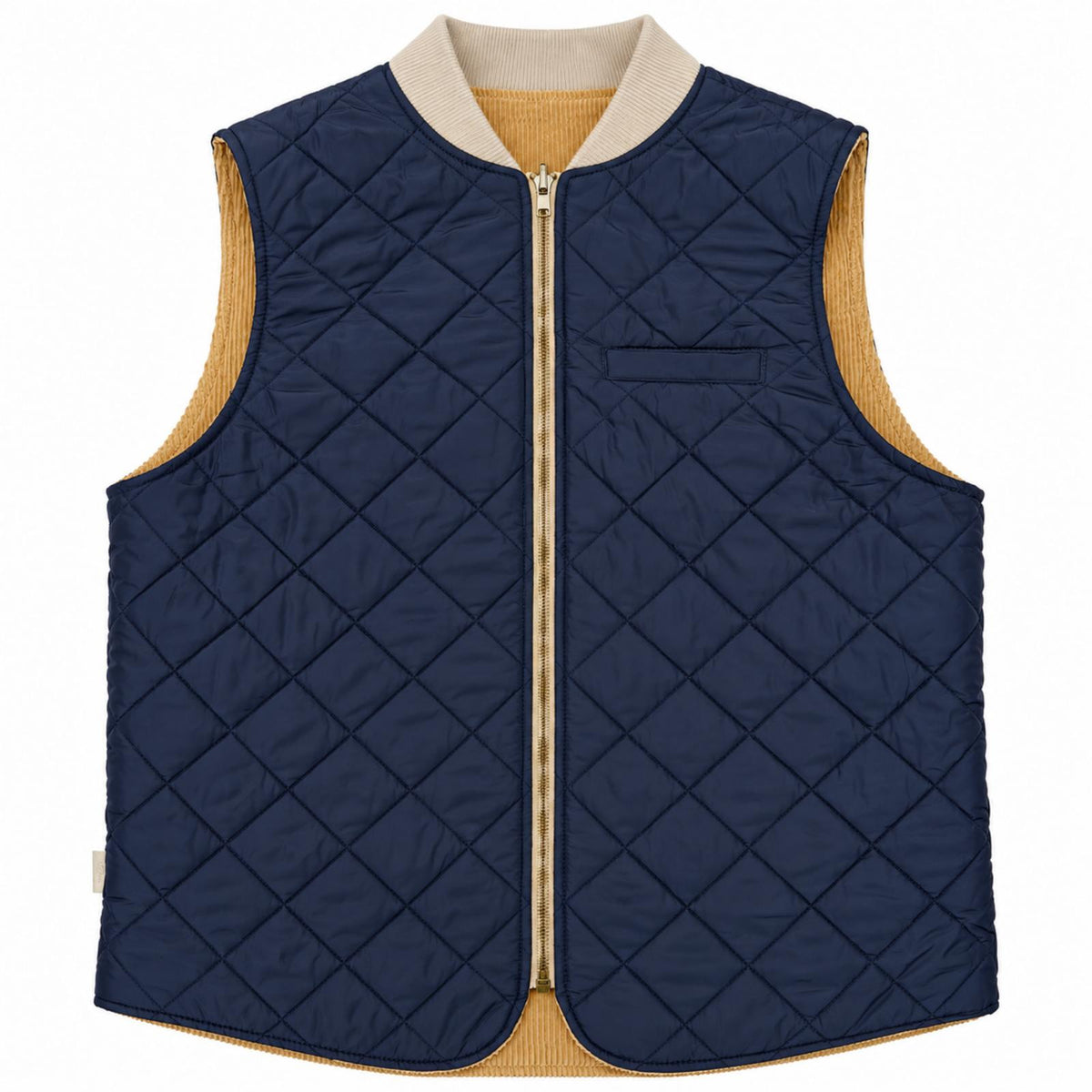 GILET REVERSIBILE VELVET COL.SAND/NAVY