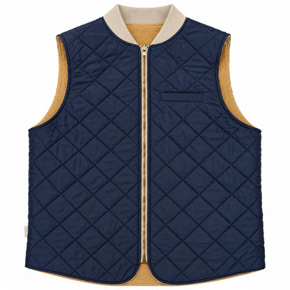 GILET REVERSIBILE VELVET COL.SAND/NAVY