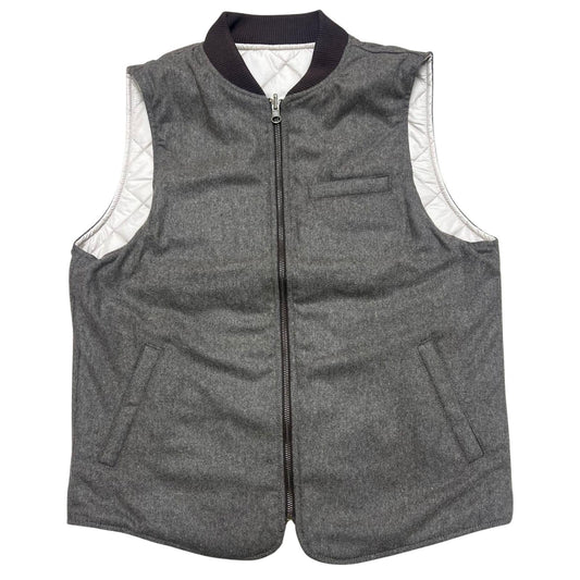 GILET REVERSIBILE WOOL COL.TAUPE