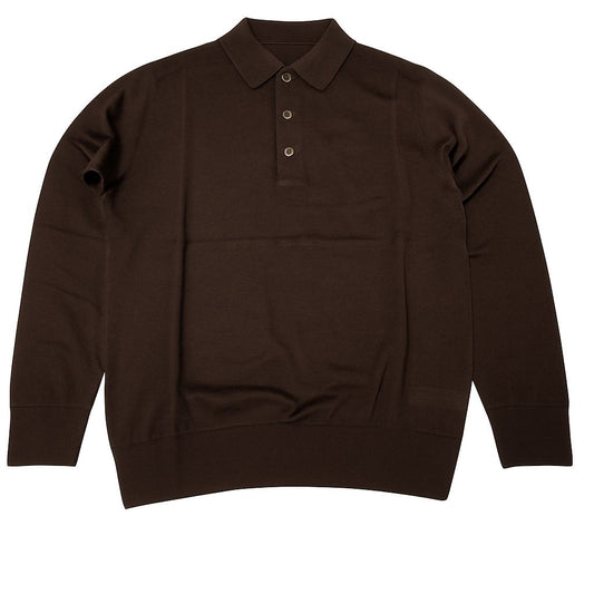 POLO MANICA LUNGA 120s COL.CIOCCOLATO
