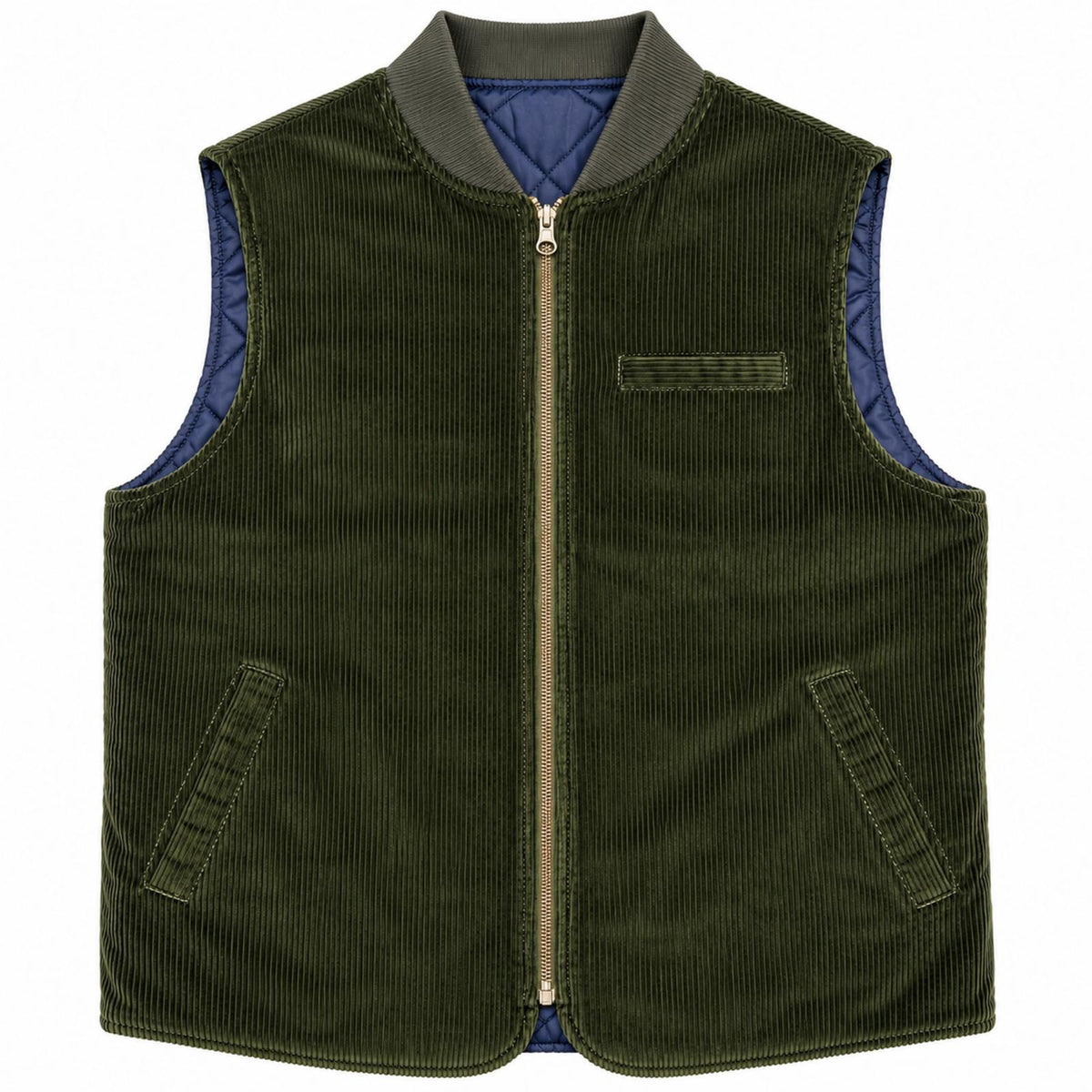 GILET REVERSIBILE VELVET GREEN/NAVY