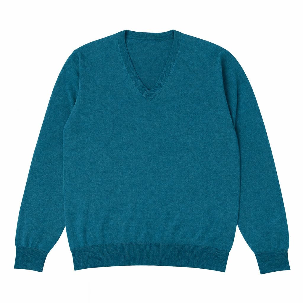 SCOLLO A V SUPER 120s COL.COBALTO
