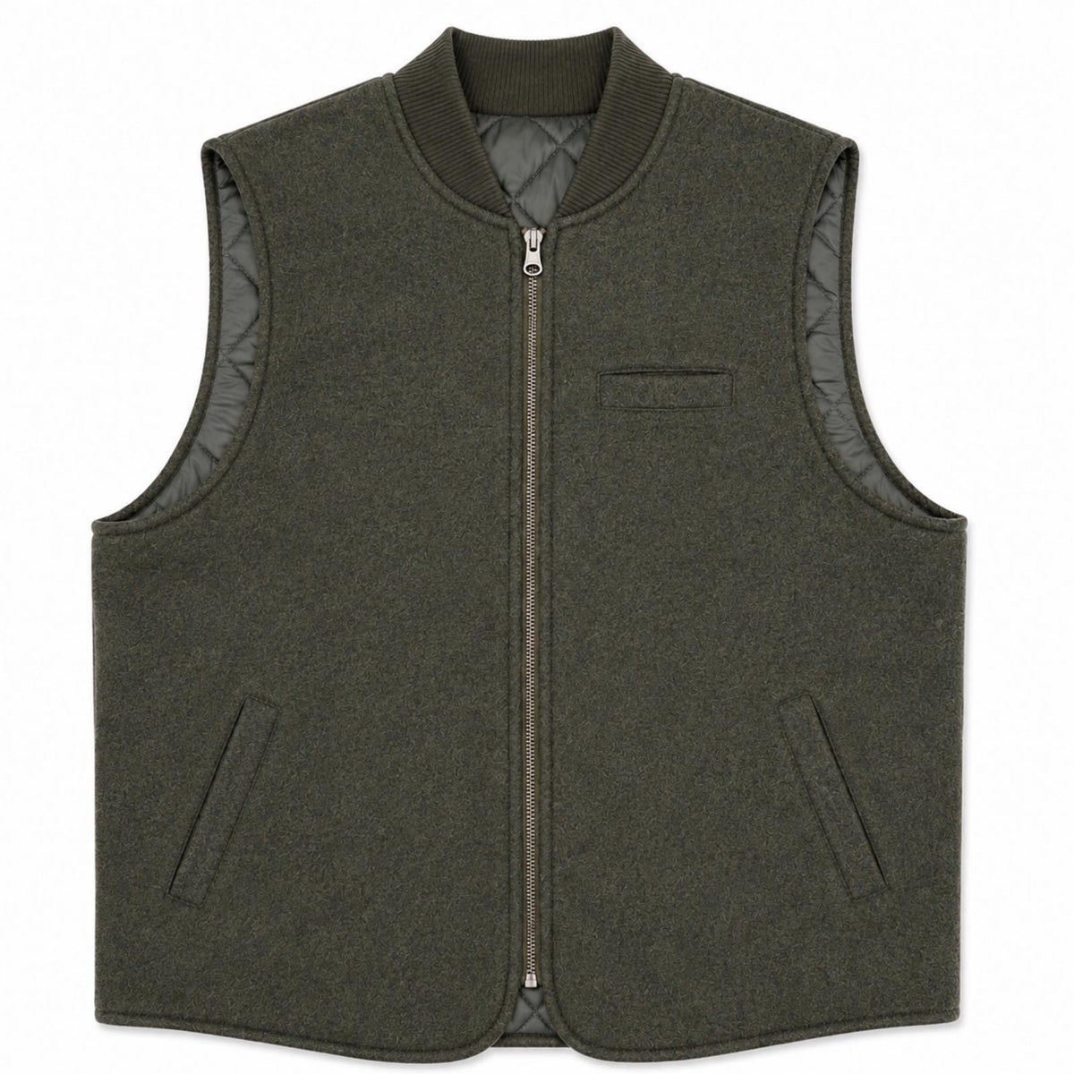 GILET REVERSIBILE WOOL COL.GREEN/GREEN