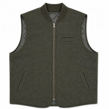 GILET REVERSIBILE WOOL COL.GREEN/GREEN