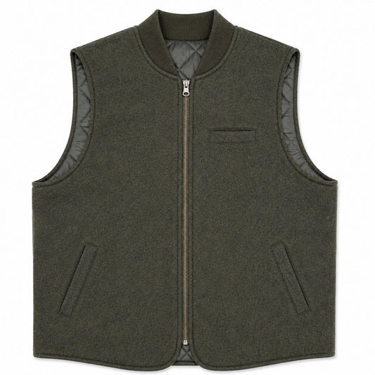 GILET REVERSIBILE WOOL COL.GREEN/GREEN