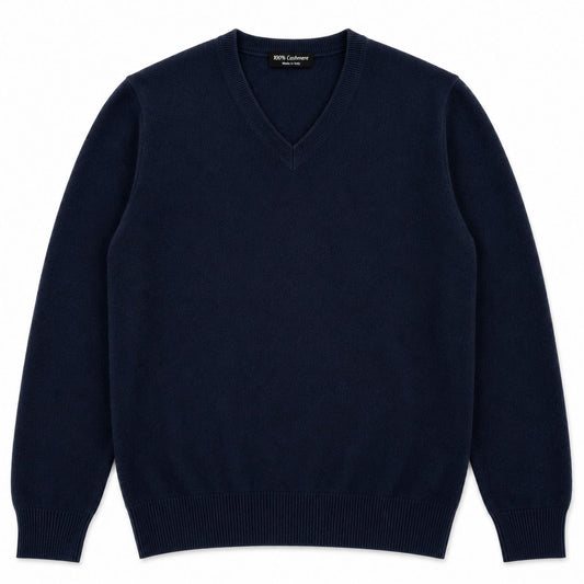 SCOLLO A V 100%CASHMERE COL.NAVY