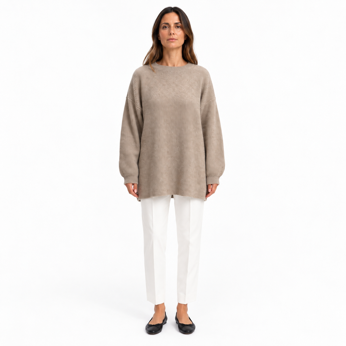 Girocollo 100% cashmere beige - donna