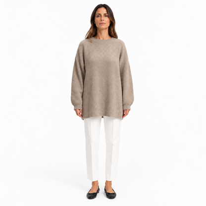 Girocollo 100% cashmere beige - donna