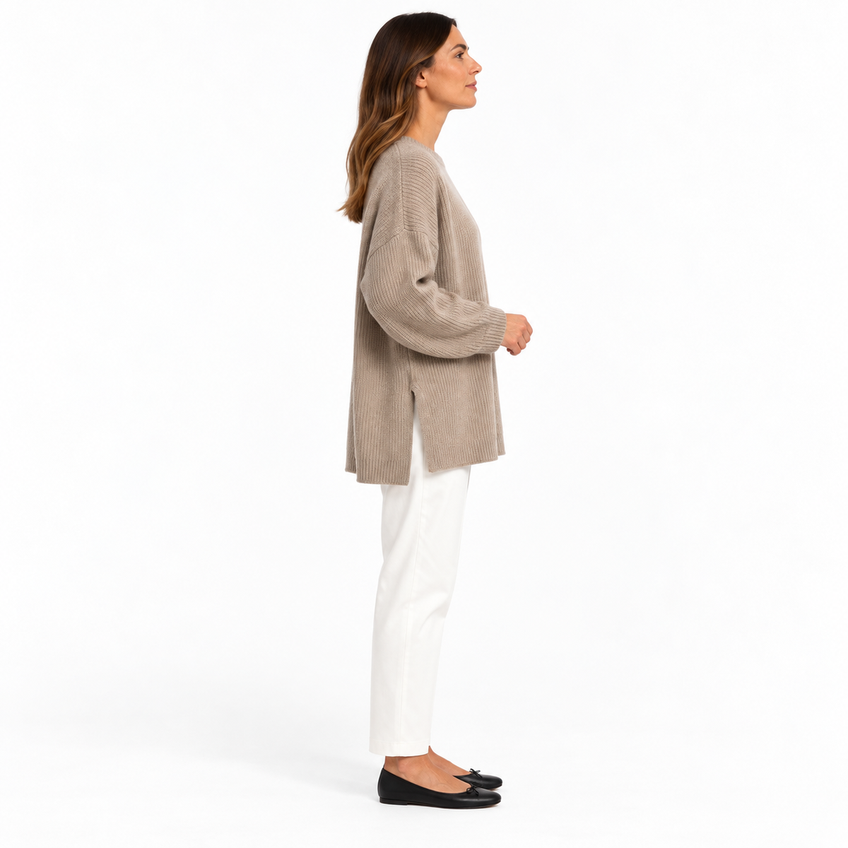 Girocollo 100% cashmere beige - donna