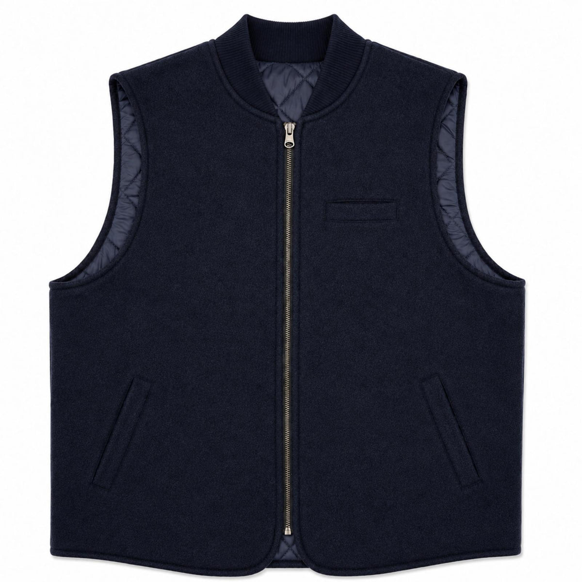 GILET REVERSIBILE WOOL COL.BLU/BLU