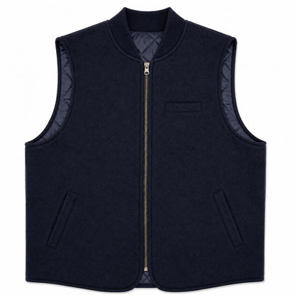 GILET REVERSIBILE WOOL COL.BLU/BLU