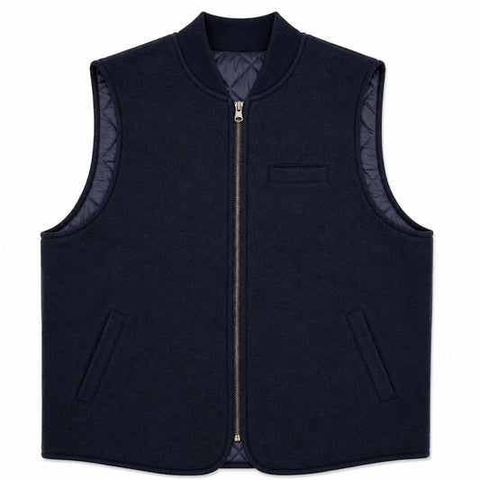 GILET REVERSIBILE WOOL COL.BLU/BLU