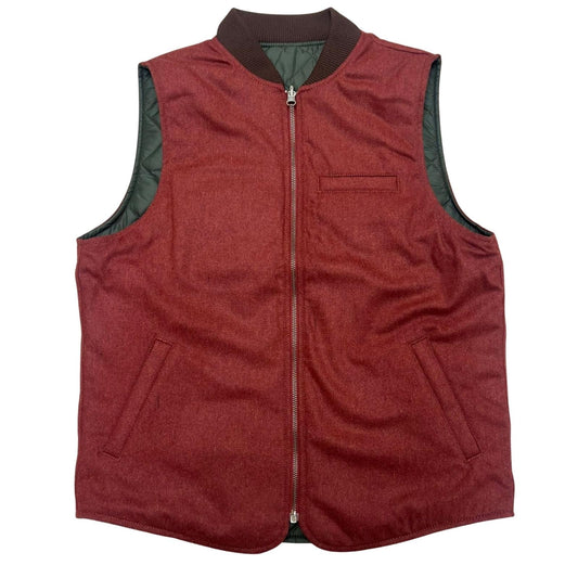 GILET REVERSIBILE WOOL COL.RUST