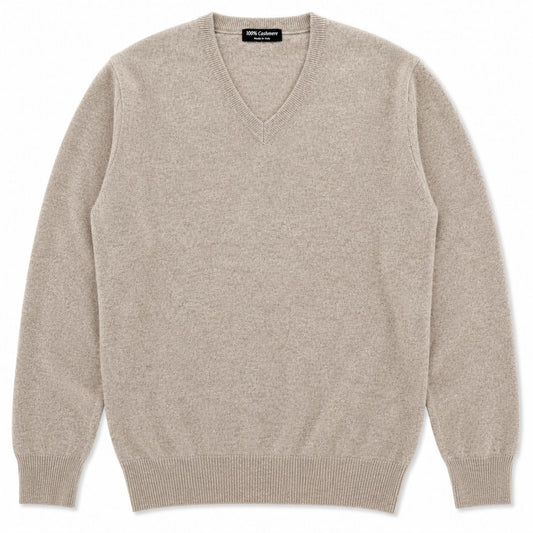 SCOLLO A V 100%CASHMERE COL.BEIGE
