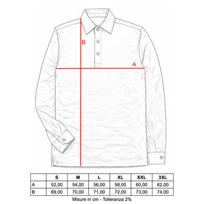 POLO M/L CARBON BRUSHED COL.BIANCO