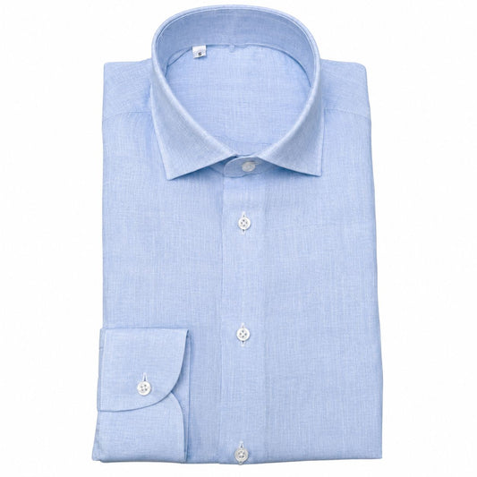 CAMICIA 100% LINO COL.AZZURRO
