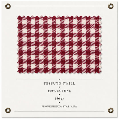 CAMICIA NEWPORT TWILL COL.SCACCO BIANCO/ROSSO