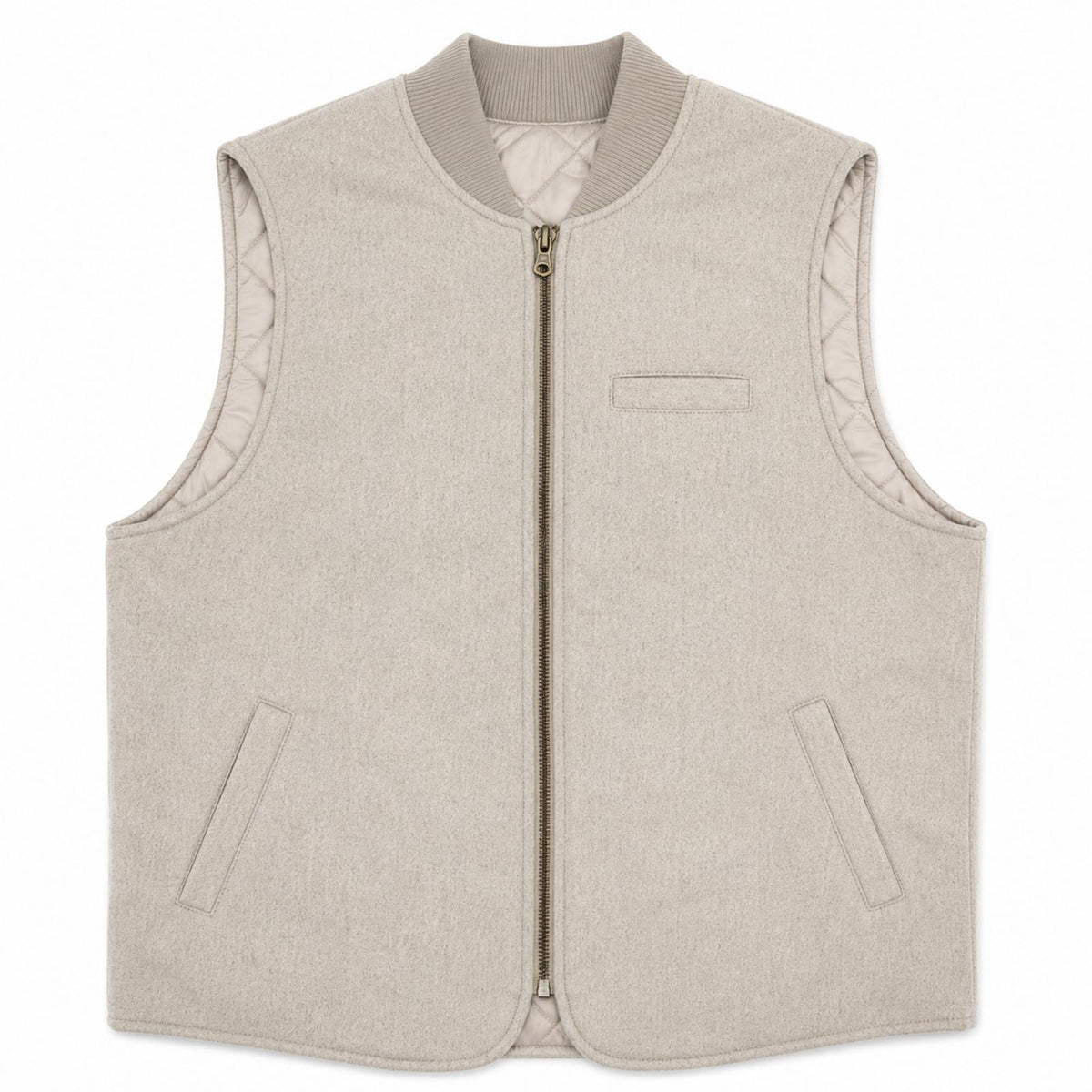 GILET REVERSIBILE WOOL COL.BEIGE/BEIGE