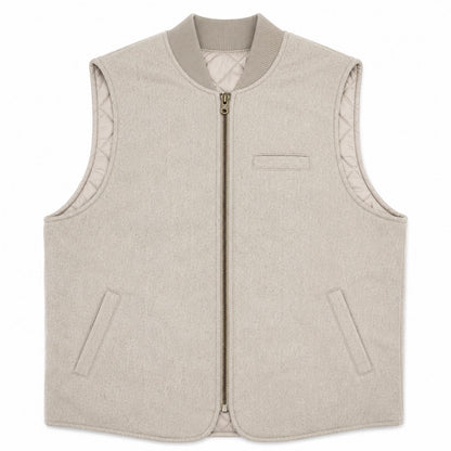 GILET REVERSIBILE WOOL COL.BEIGE/BEIGE