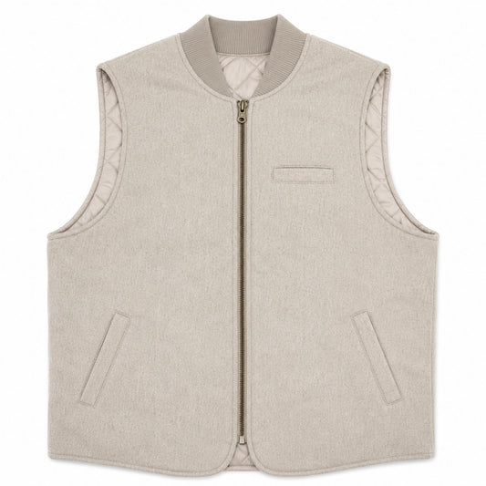 GILET REVERSIBILE WOOL COL.BEIGE/BEIGE