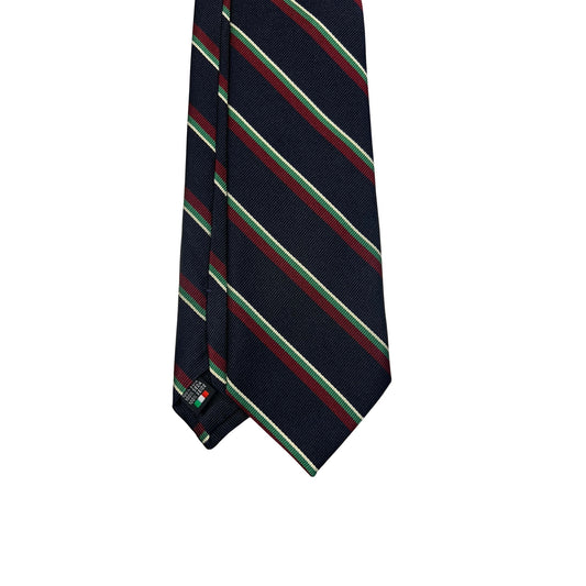 CRAVATTA REGIMENTAL IN SETA BLU SCURO