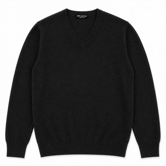 SCOLLO A V 100%CASHMERE COL.NERO