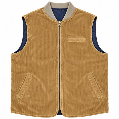 GILET REVERSIBILE VELVET COL.SAND/NAVY