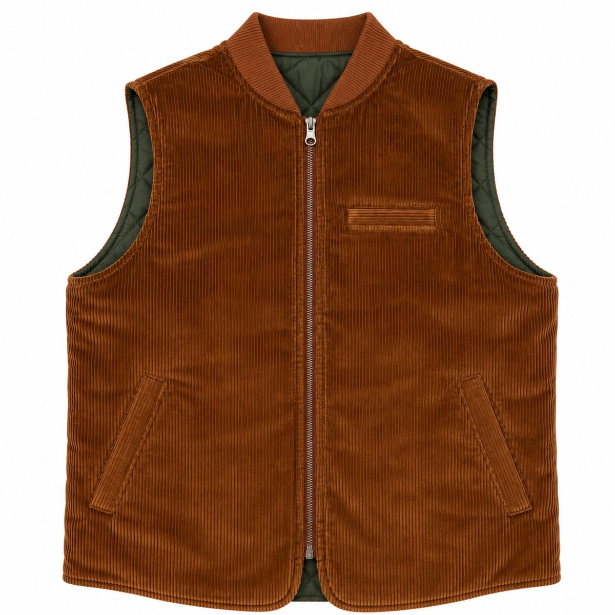 GILET REVERSIBILE VELVET COL.RUST/GREEN