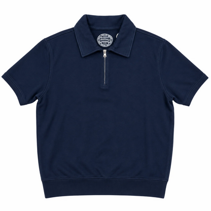 FELPA 1/2 ZIP COL.NAVY