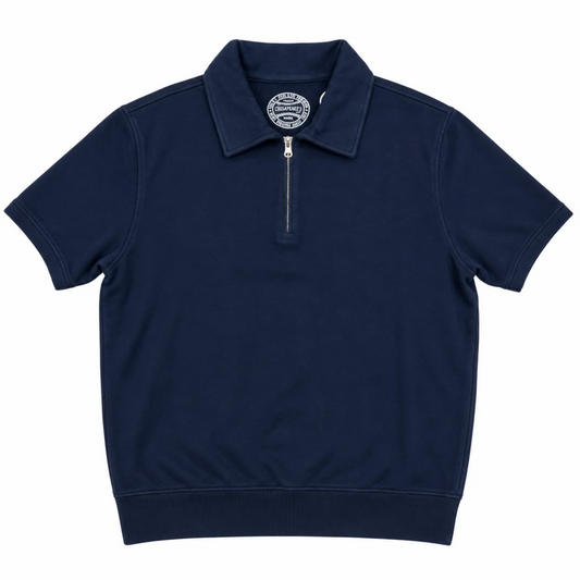 FELPA 1/2 ZIP COL.NAVY