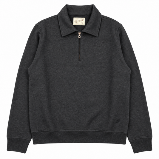 FELPA ZIP WOOL COL.ANTRACITE