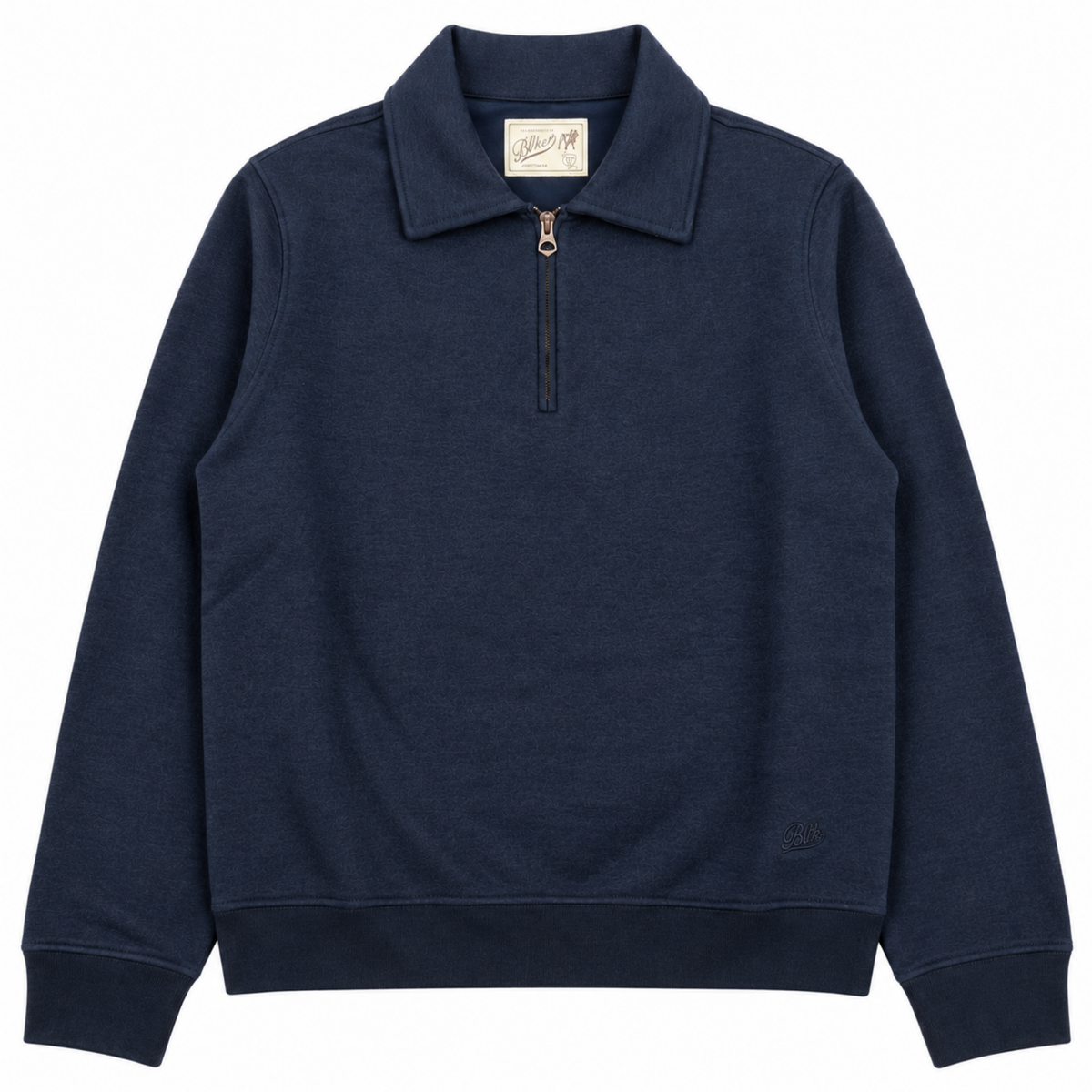 FELPA ZIP WOOL COL.NAVY