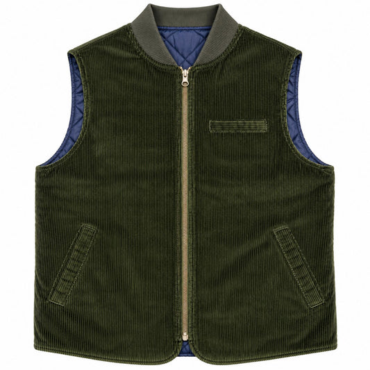 GILET REVERSIBILE VELVET GREEN/NAVY