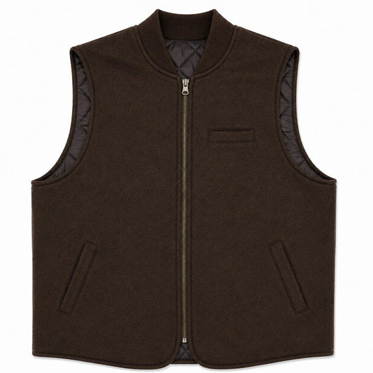GILET REVERSIBILE WOOL COL.BROWN/BROWN