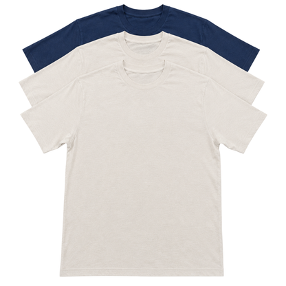 KIT T-SHIRT X3 OFF/INDACO