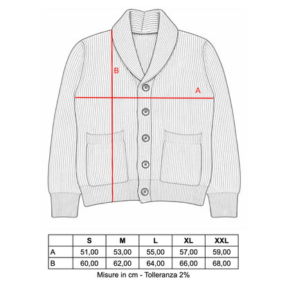 SHAWL COLLAR GIZA 45 COL.ACQUA MARINA