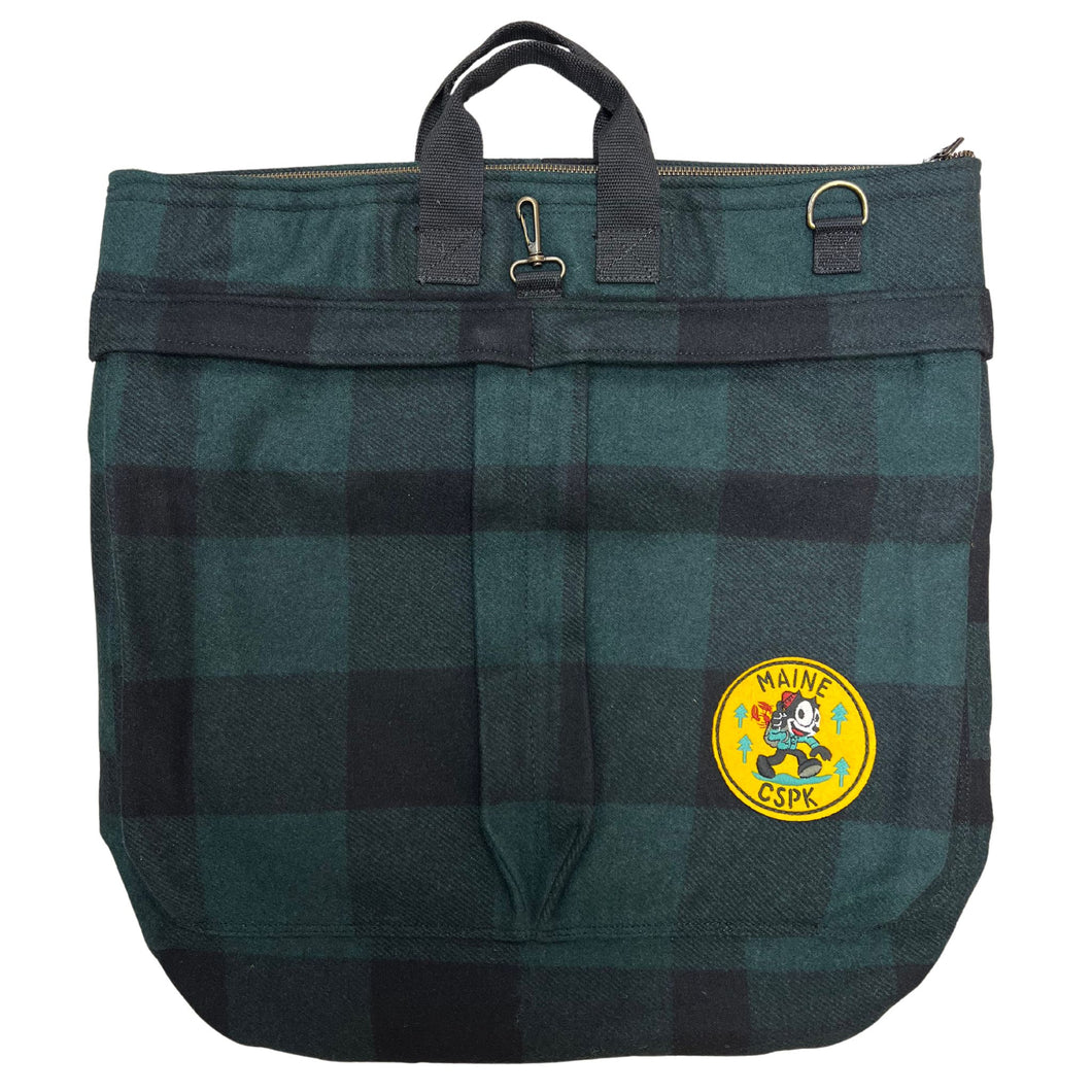 HELMET BAG WOOL CHECK GREEN