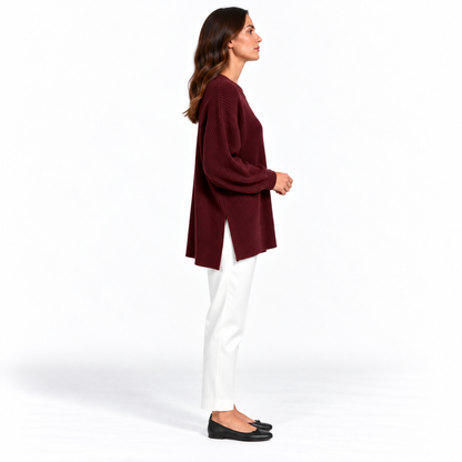 Girocollo 100% cashmere bordeaux - donna