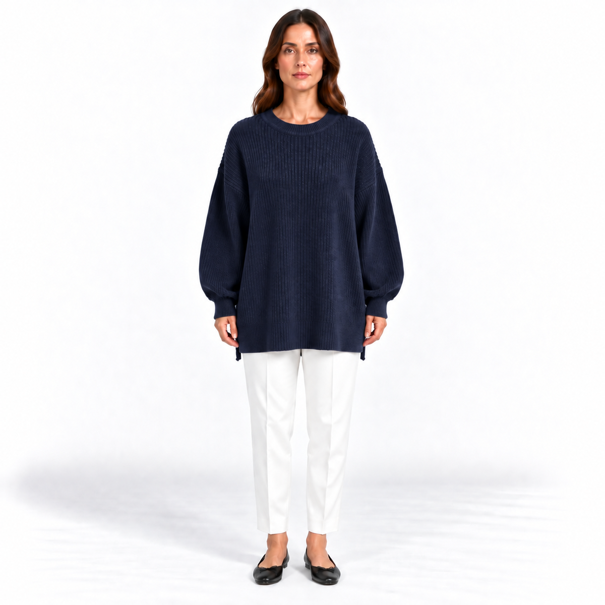 Girocollo 100% cashmere blu - donna