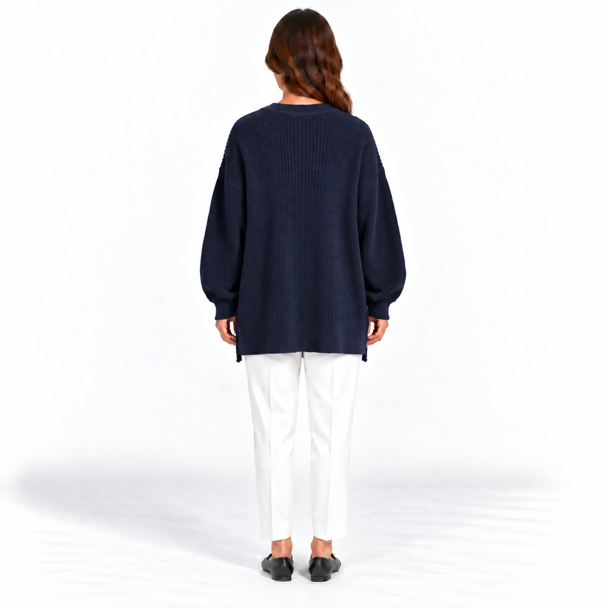 Girocollo 100% cashmere blu - donna