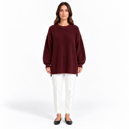 Girocollo 100% cashmere bordeaux - donna